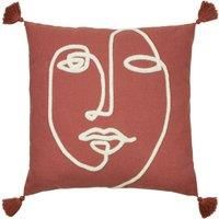furn. Uno Face Polyester Filled Cushion, Red Clay, 45 x 45cm