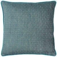 Paoletti Blenheim Polyester Filled Cushion, Viscose, Polyester, Linen, Teal