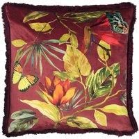 Paoletti Cahala Polyester Filled Cushion, Polyester, Berry, 50 x 50cm, (CAHALA/HF3/BER)