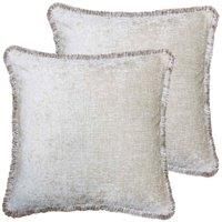 Paoletti Astbury Twin Pack Polyester Filled Cushions, Natural, 50 x 50cm