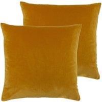 furn. Aurora Twin Pack Polyester Filled Cushions, Ochre, 45 x 45cm