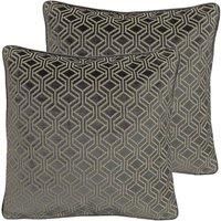 Paoletti Avenue Twin Pack Polyester Filled Cushions, Grey, 45 x 45cm