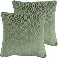 Paoletti Avenue Twin Pack Polyester Filled Cushions, Mint, 45 x 45cm