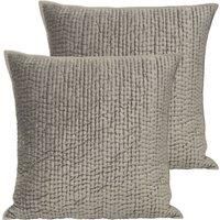 Paoletti Brooklands Polyester Filled Cushions Twin Pack Viscose Cotton Silver
