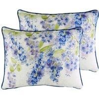 Evans Lichfield Blossoms Lilac Twin Pack Polyester Filled Cushions, Azure, 43 x 33cm