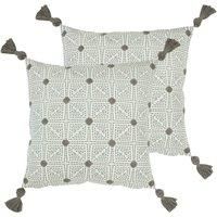 furn. Chia Twin Pack Polyester Filled Cushions, Grey, 50 x 50cm