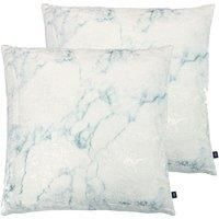 Ashley Wilde Cinnabar Polyester Filled Cushions Twin Pack Viscose Linen Seagreen/Eau De Nil