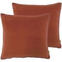 furn. Cosmo Twin Pack Polyester Filled Cushions, Brick, 45 x 45cm
