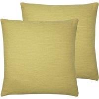 Evans Lichfield Dalton Twin Pack Polyester Filled Cushions, Yellow, 43 x 43cm