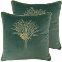 furn. Desert Palm Twin Pack Polyester Filled Cushions, Mineral, 50 x 50cm