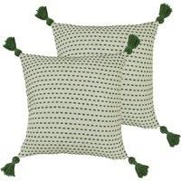 furn. Ezra Twin Pack Polyester Filled Cushions, Sage, 50 x 50cm