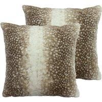 Paoletti Fawn Twin Pack Polyester Filled Cushions, Multi, 50 x 50cm