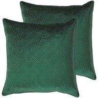 Paoletti Florence Polyester Filled Cushions Twin Pack Emerald