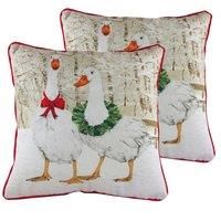 Evans Lichfield Goosie Velvet Twin Pack Polyester Filled Cushions Multi