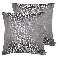 Prestigious Textiles Hamlet Twin Pack Feather Filled Cushions, Graphite, 50 x 50cm
