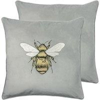 Paoletti Hortus Twin Pack Polyester Filled Cushions Silver Grey