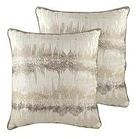 Evans Lichfield Inca Twin Pack Polyester Filled Cushions, Mocha, 43 x 43cm