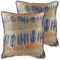 Evans Lichfield Inca Twin Pack Polyester Filled Cushions Royal