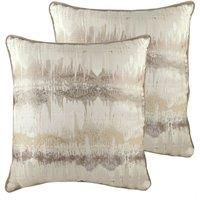 Evans Lichfield Inca Polyester Filled Cushions Twin Pack Mocha