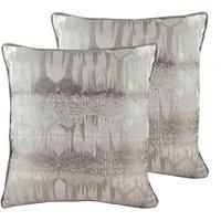 Evans Lichfield Inca Polyester Filled Cushions Twin Pack Steel Grey
