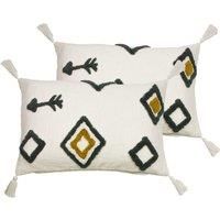 furn. Inka Twin Pack Polyester Filled Cushions, Natural, 40 x 60cm
