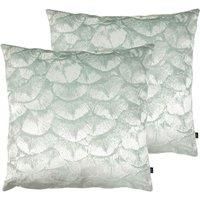 Ashley Wilde Jaden Polyester Filled Cushions Twin Pack Cotton Seagreen Eau De Nil