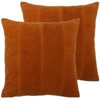 furn. Jagger Twin Pack Polyester Filled Cushions, Rust, 45 x 45cm