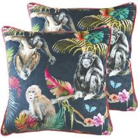 Evans Lichfield Jungle Monkey Cushion with Filling 43cm H X 43cm W X 4cm D