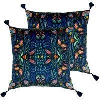 furn. Kaleidoscopic Twin Pack Polyester Filled Cushions, Blue, 50 x 50cm