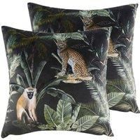 Evans Lichfield Kibale Animals Twin Pack Polyester Filled Cushions, Multi, 43 x 43cm