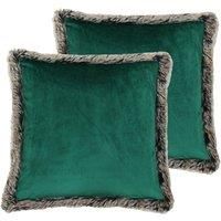 Paoletti Kiruna Twin Pack Polyester Filled Cushions Emerald
