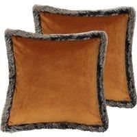 Paoletti Kiruna Twin Pack Polyester Filled Cushions, Rust, 45 x 45cm