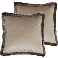 Paoletti Kiruna Twin Pack Polyester Filled Cushions, Taupe, 45 x 45cm
