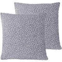 Paoletti Leo Twin Pack Polyester Filled Cushions, Silver, 45 x 45cm