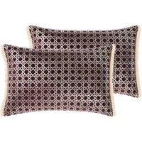 Linen House Taira Polyester Filled Cushions Twin Pack Cotton Multi