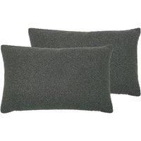 furn. Malham Twin Pack Polyester Filled Cushions, Granite, 30 x 50cm