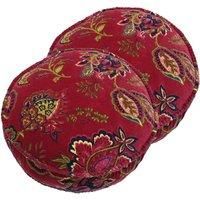 Paoletti Malisa Twin Pack Polyester Filled Cushions, Pomegranate, 50 x 12cm