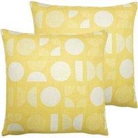 furn. Malmo Twin Pack Polyester Filled Cushions, Yellow, 43 x 43cm