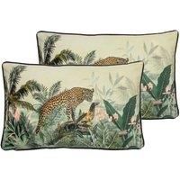 Evans Lichfield Manyara Twin Pack Polyester Filled Cushions, Leopard, 30 x 50cm