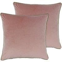 Paoletti Meridian Twin Pack Polyester Filled Cushions, Blush/Gold, 55 x 55cm