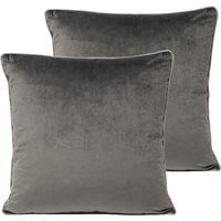 Paoletti Meridian Twin Pack Polyester Filled Cushions, Charcoal/Dove, 55 x 55cm