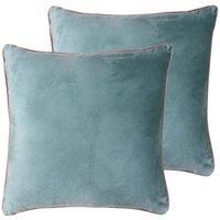 Paoletti Meridian Twin Pack Polyester Filled Cushions, Mineral/Blush, 55 x 55cm
