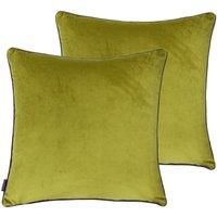 Paoletti Meridian Twin Pack Polyester Filled Cushions, Moss/Charcoal, 55 x 55cm