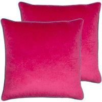 Paoletti Meridian Twin Pack Polyester Filled Cushions Raspberry/Teal