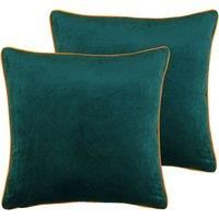 Paoletti Meridian Twin Pack Polyester Filled Cushions Teal/Clementine