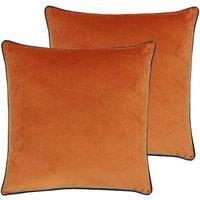 Paoletti Meridian Twin Pack Polyester Filled Cushions, Tiger/Teal, 55 x 55cm