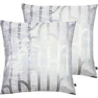 Ashley Wilde Meyer Polyester Filled Cushions Twin Pack Viscose Cotton Platinum Silver