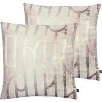 Ashley Wilde Meyer Twin Pack Polyester Filled Cushions, Quartz/Powder, 50 x 50cm