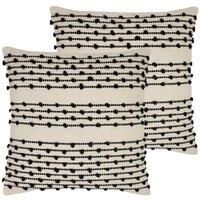 Furn. Mossa Twin Pack Polyester Filled Cushions Natural/Black