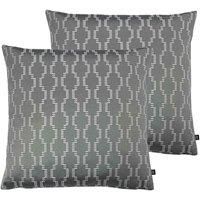 Ashley Wilde Nash Polyester Filled Cushions Twin Pack Cotton Fog/Dark Grey